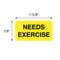 Nevs Label, Needs Exercise 7/8" x 1-5/8" Yellow w/Black VW-0023 - alternate 2
